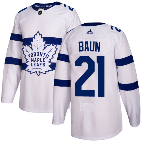 Adidas Maple Leafs #21 Bobby Baun White Authentic 2018 Stadium Series Stitched NHL Jersey